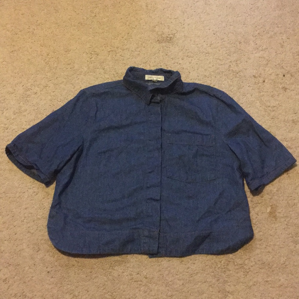 Denim button up top